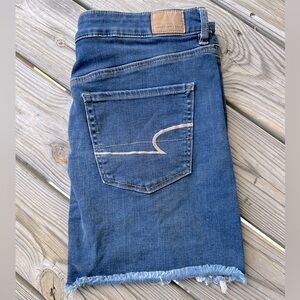 American Eagle Outfitters high rise mini Dark Blue‎ Denim skirt size 16